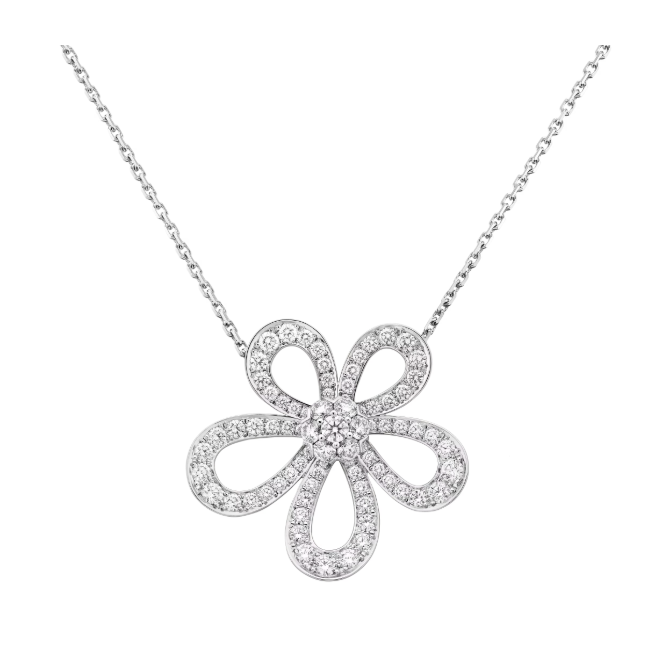 [⭐Hevara Jewelry]FLOWERLACE NECKLACE FULL DIAMONDS