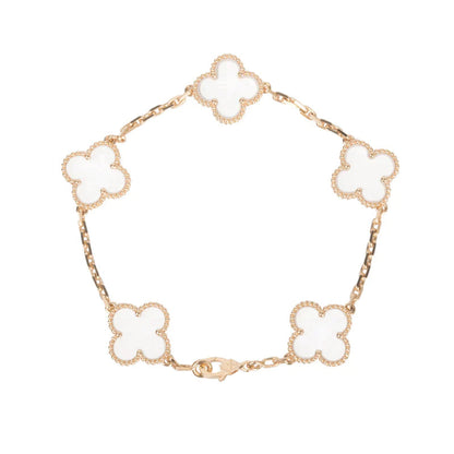 [⭐Hevara Jewelry]CLOVER 5 MOTIF ROCK CRYSTAL BRACELET