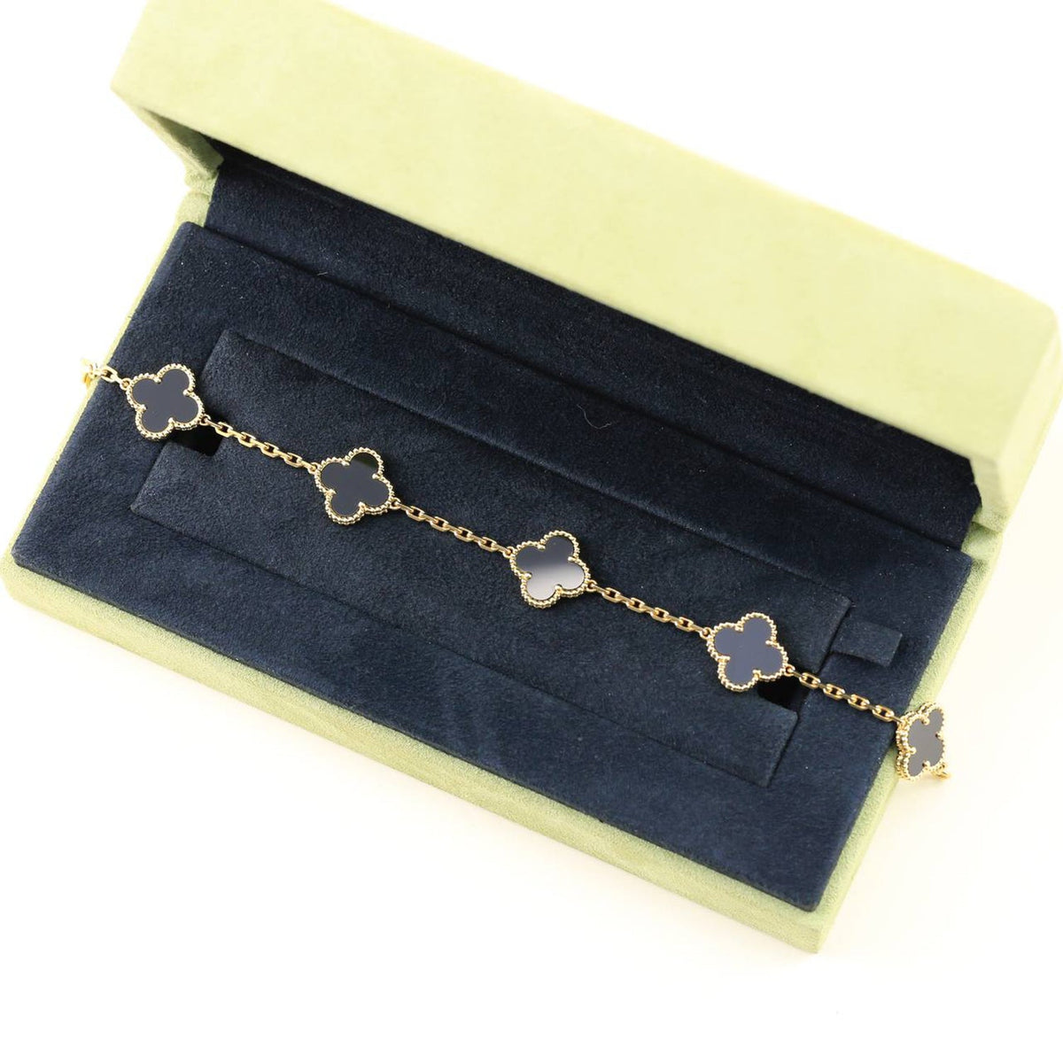 [⭐Hevara Jewelry] CLOVER 5 MOTIF ONYXS BRACELET COLLECTION