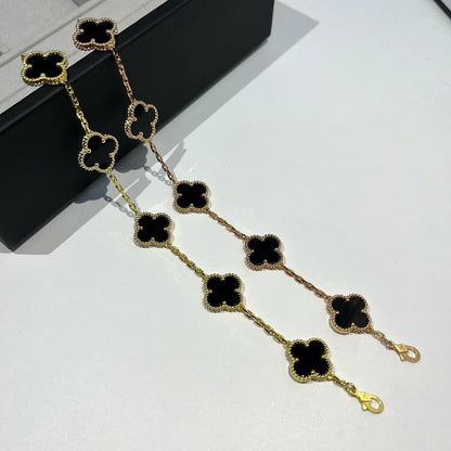 [⭐Hevara Jewelry] CLOVER 5 MOTIF ONYXS BRACELET COLLECTION