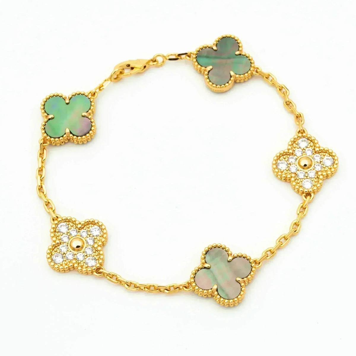 [⭐Hevara Jewelry] CLOVER 5 MOTIF GRAY MOP BRACELET COLLECTION