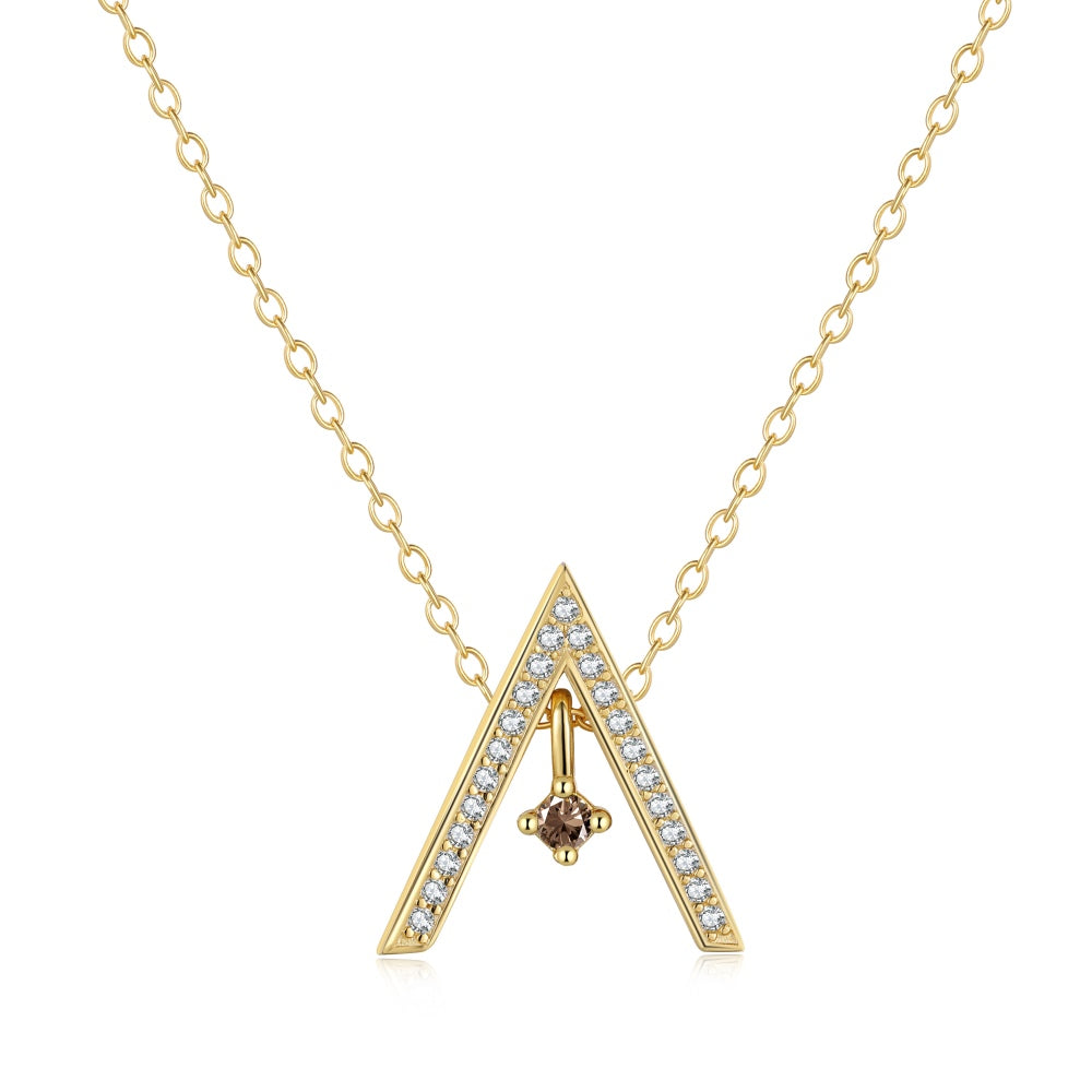 [Hevara Jewelry]Sparkling "A" Shape Necklace