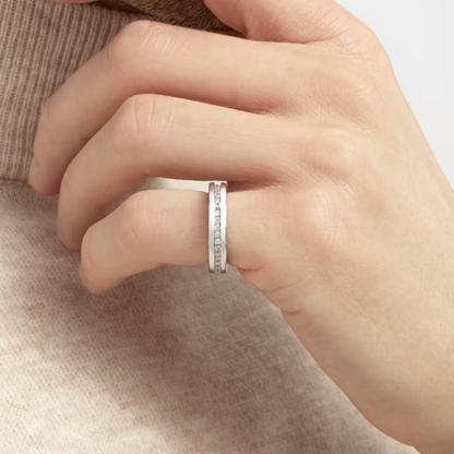 [⭐Hevara Jewelry]ZERO 1 ONE-BAND PAVED DIAMONDS ON THE SPIRAL RING