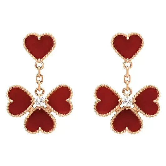 [⭐Hevara Jewelry]SWEET CLOVER CARNELIAN EARRINGS