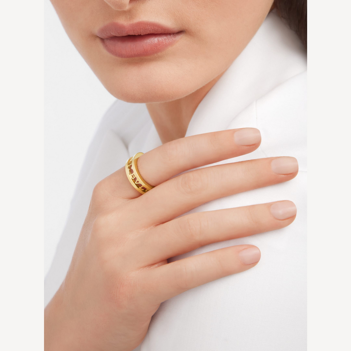 [⭐Hevara Jewelry]ZERO 1 ONE-BAND WITH OPENWORK LOGO SPIRAL RING