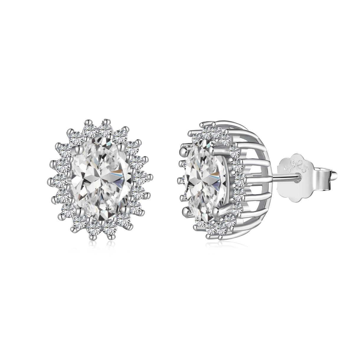 [Hevara Jewelry]Delicate Radiant Oval Cut Daily Earrings