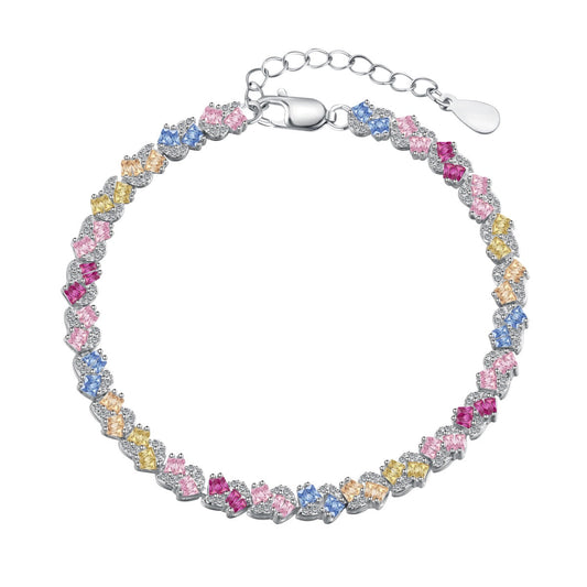 [Hevara Jewelry]Ornate Colorful Flower Shape Party Bracelet