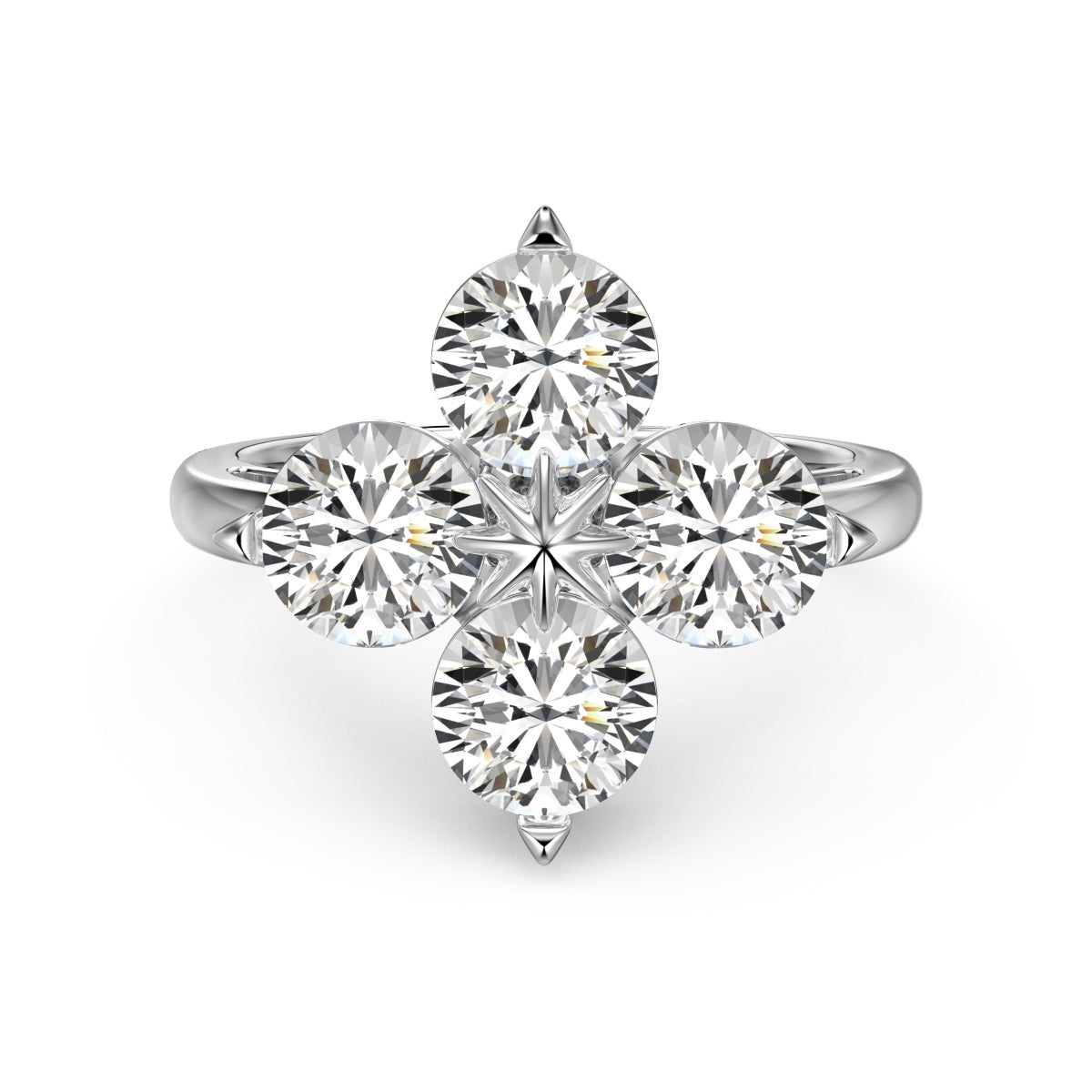 [Hevara Jewelry]Four-Leaf Clover Eight-Pointed Star Ring