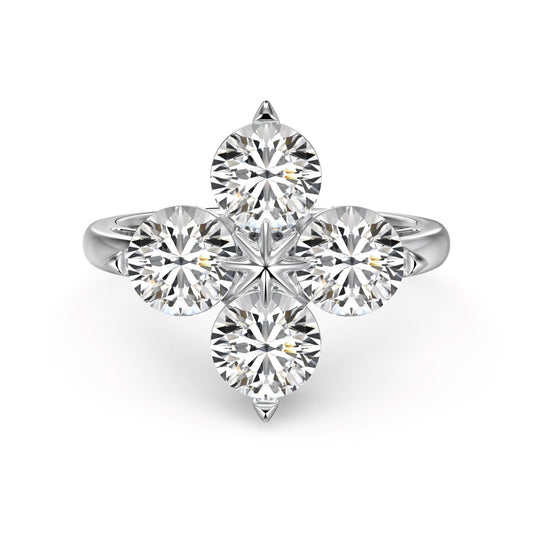 [Hevara Jewelry]Four-Leaf Clover Eight-Pointed Star Ring