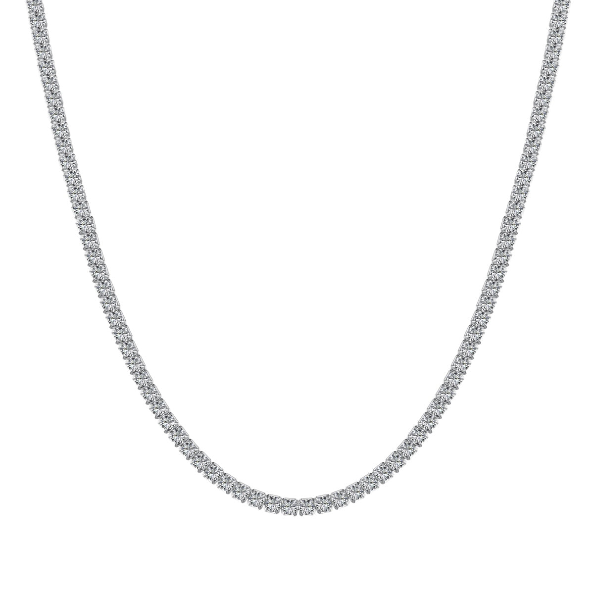 [Hevara Jewelry]Delicate Round Shape Tennis Necklace