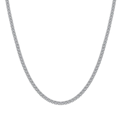 [Hevara Jewelry]Delicate Round Shape Tennis Necklace