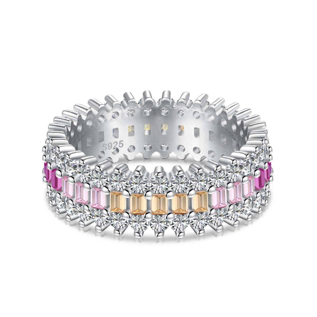 [Hevara Jewelry]Ornate Colorful Radiant Cut Daily Ring