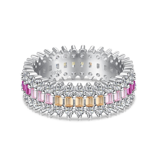 [Hevara Jewelry]Ornate Colorful Radiant Cut Daily Ring