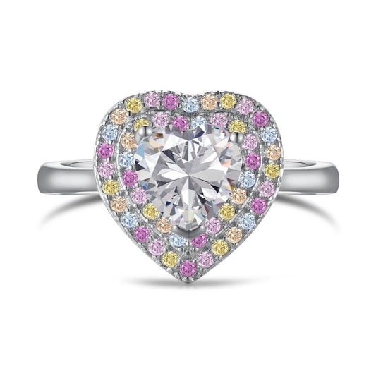 [Hevara Jewelry]Delicate Ebullient Heart Shape Wedding Ring