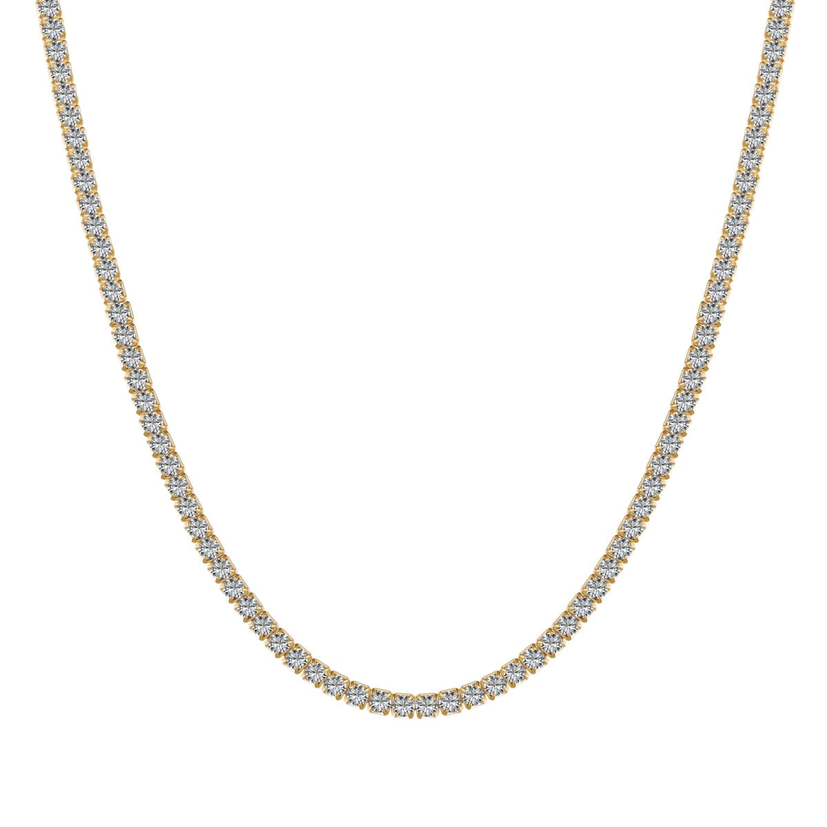 [Hevara Jewelry]Delicate Round Shape Tennis Necklace