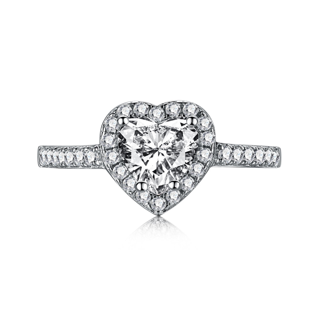 [Hevara Jewelry]Eternity Splashy Romantic Heart Shape Lover Ring