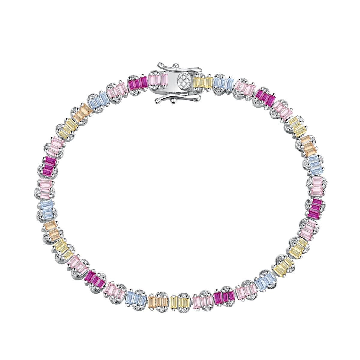 [Hevara Jewelry]Delicate Colorful Emerald Cut Party Bracelet