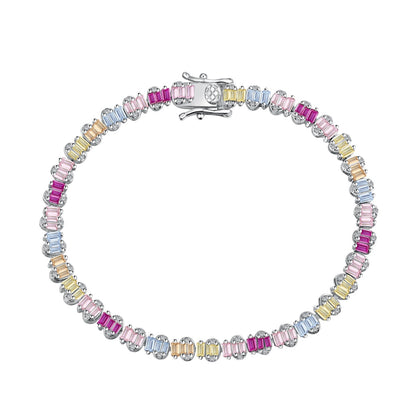 [Hevara Jewelry]Delicate Colorful Emerald Cut Party Bracelet