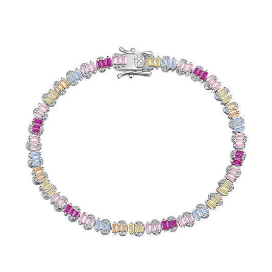 [Hevara Jewelry]Delicate Colorful Emerald Cut Party Bracelet