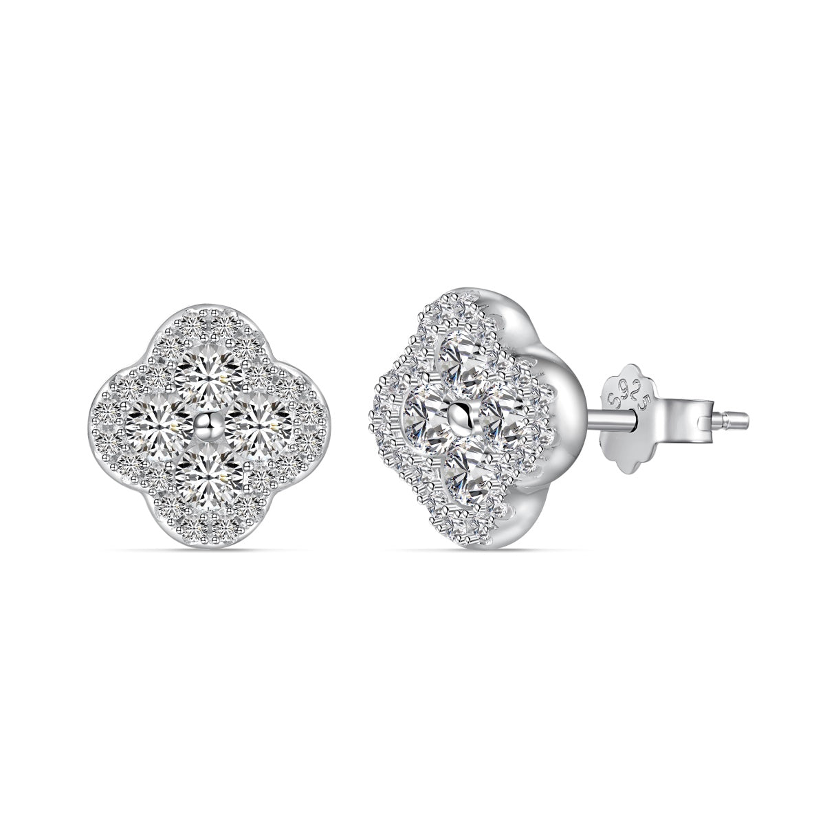 [Hevara Jewelry]Four-Leaf Clover Flower Shaped Earrings