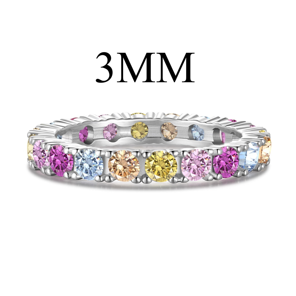 [Hevara Jewelry]Dazzling Lustrous Round Cut Tennis Ring