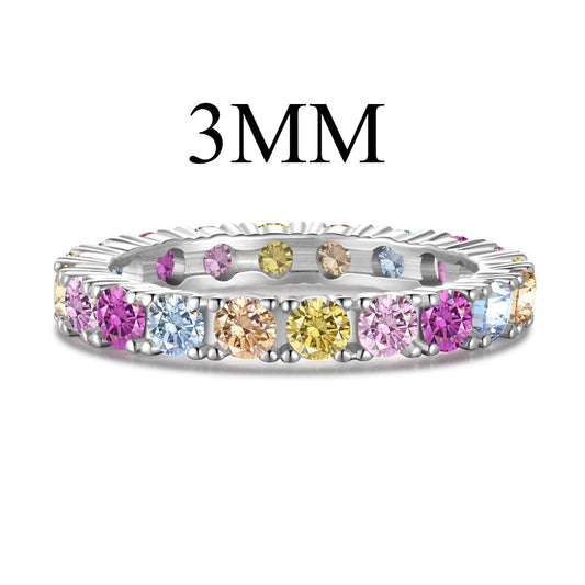 [Hevara Jewelry]Dazzling Lustrous Round Cut Tennis Ring