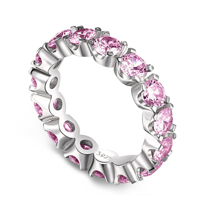 [Hevara Jewelry]Eternity Round Cut Tennis Ring