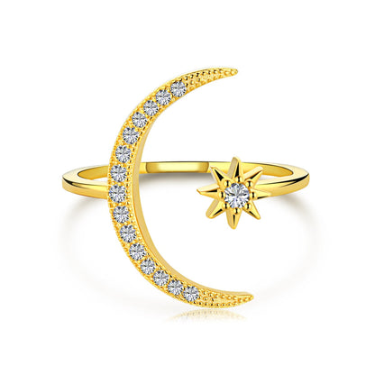 [Hevara Jewelry]Eternity Moon & Star Ring