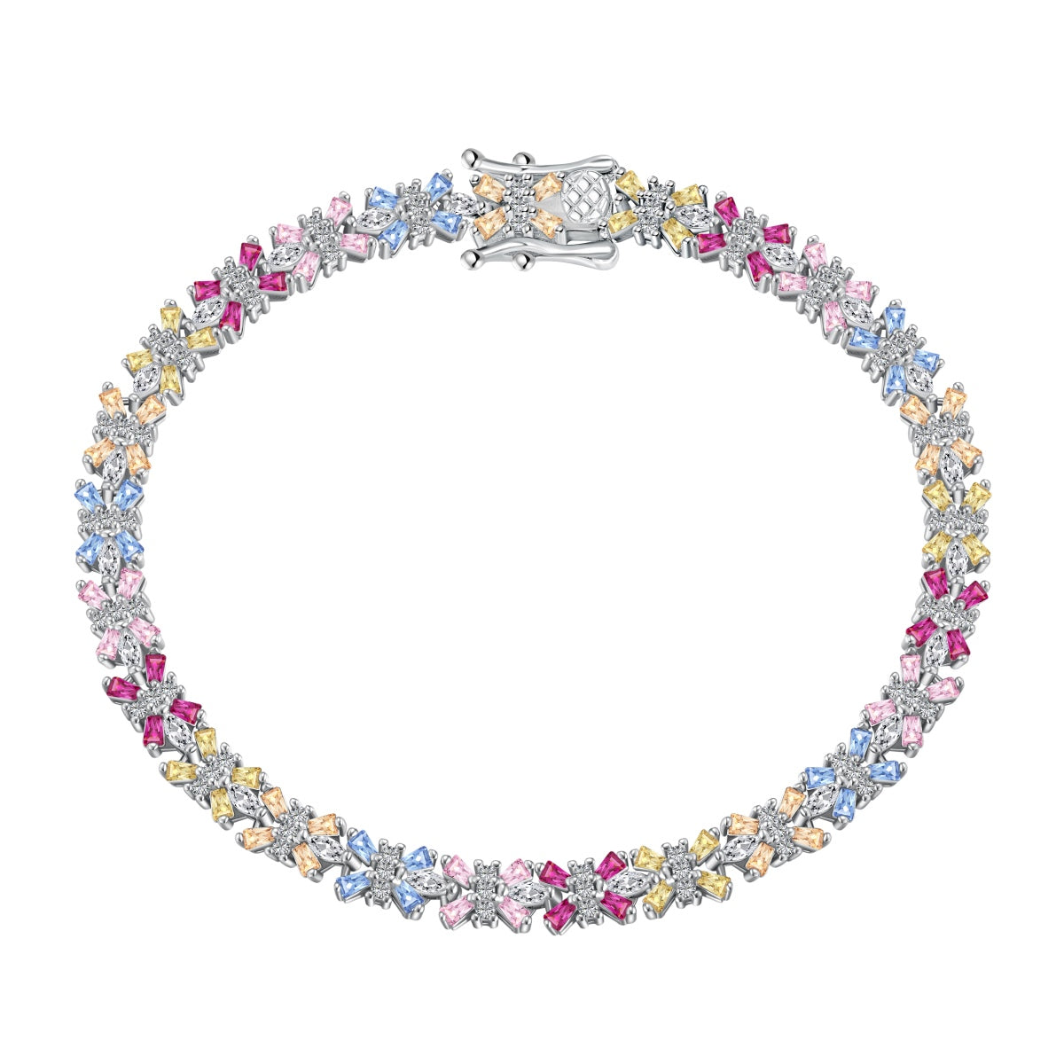 [Hevara Jewelry]Radiant Colorful Emerald Cut Party Bracelet