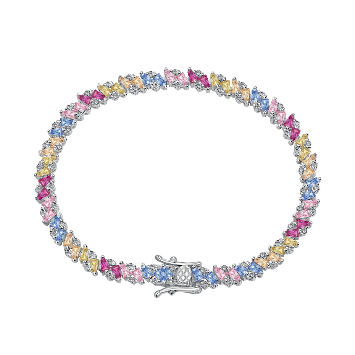 [Hevara Jewelry]Ornate Sparkling Multi Cut Party Bracelet