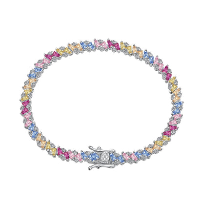 [Hevara Jewelry]Ornate Sparkling Multi Cut Party Bracelet