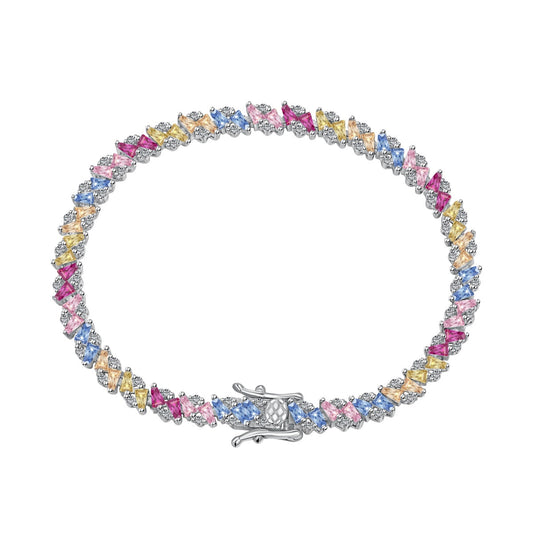 [Hevara Jewelry]Ornate Sparkling Multi Cut Party Bracelet