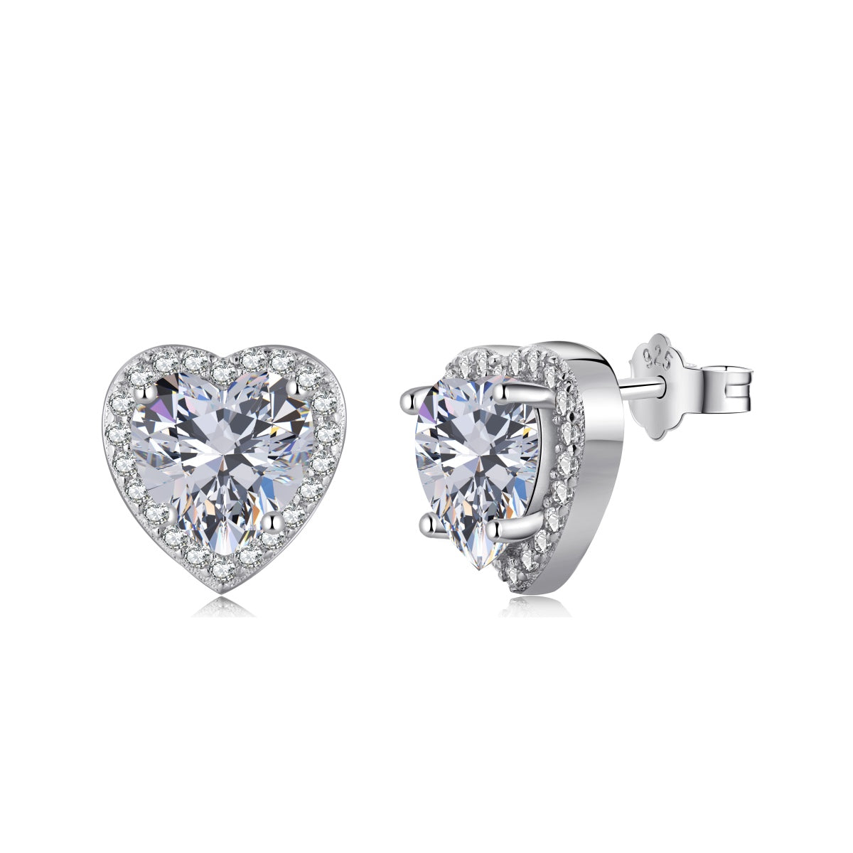 [Hevara Jewelry]Sparkling Heart Shape Lover Earrings