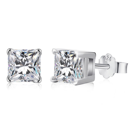 [Hevara Jewelry]1.0 Carat Radiant Princess Cut Wedding Earrings
