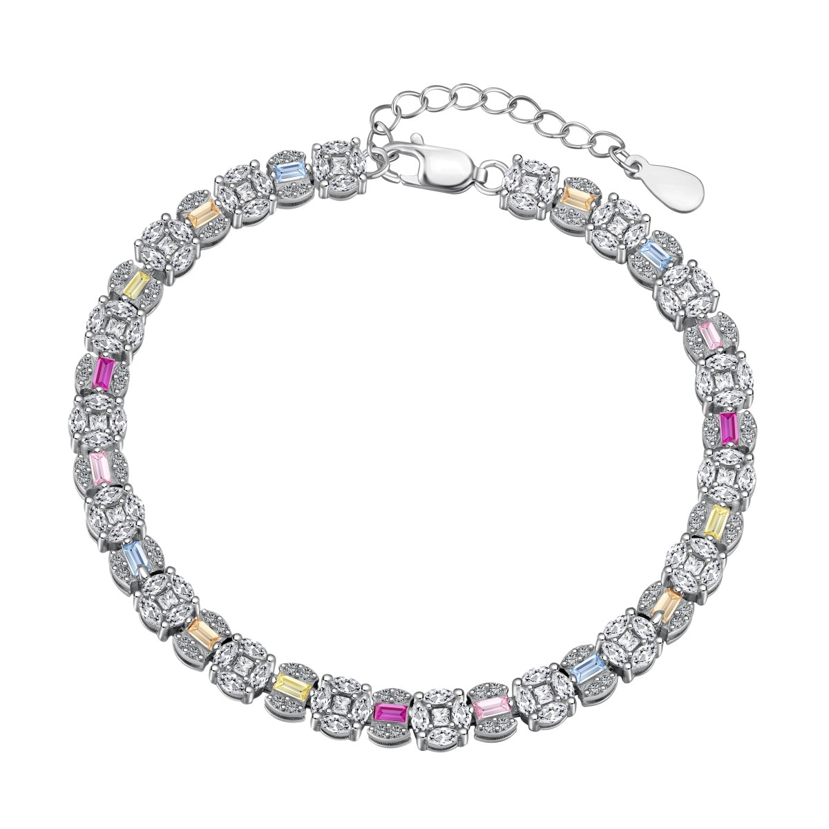 [Hevara Jewelry]Dazzling Radiant Multi Cut Daily Bracelet