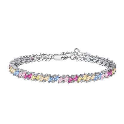 [Hevara Jewelry]Ornate Sparkling Multi Cut Party Bracelet