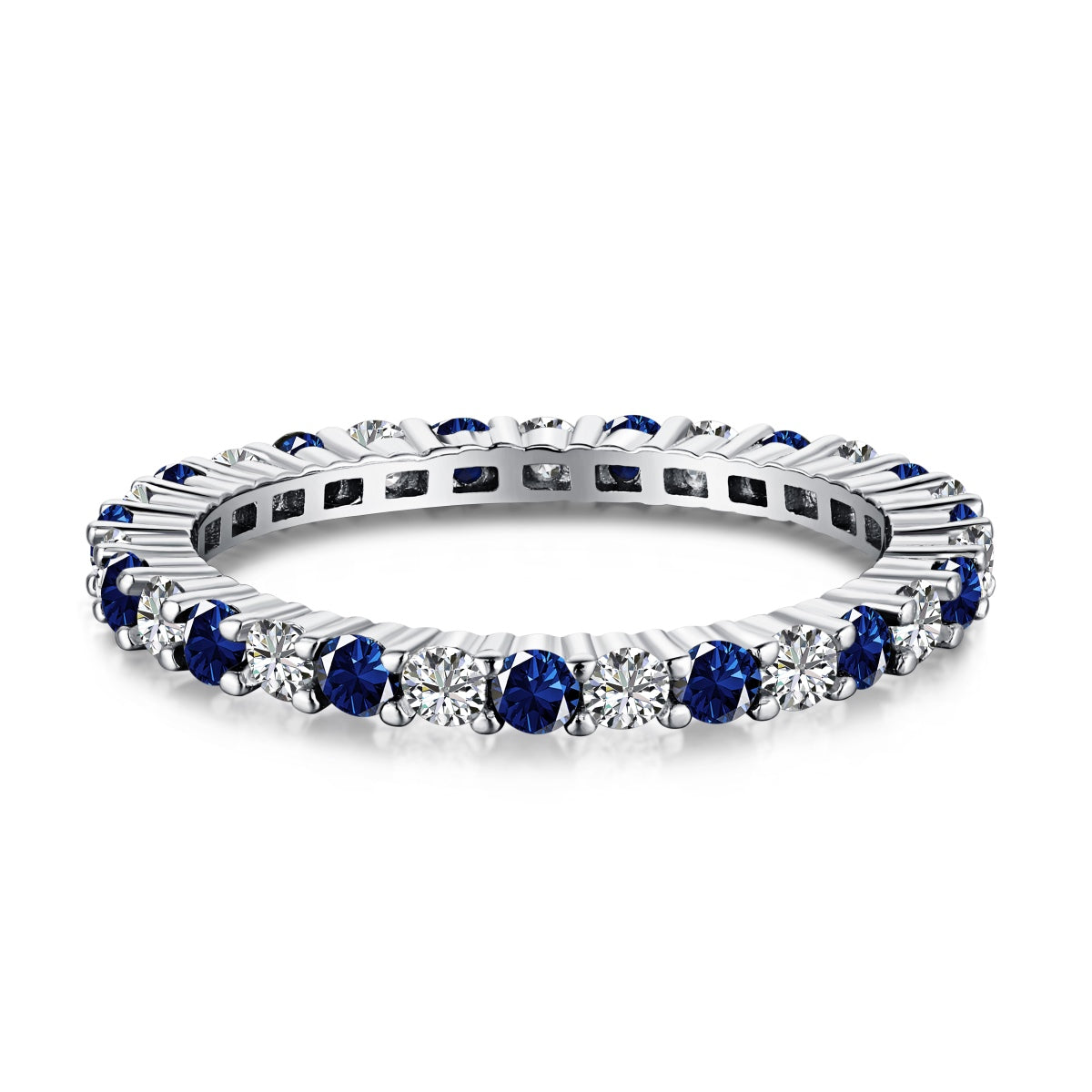 [Hevara Jewelry]Exquisite Colorful Round Cut Tennis Ring