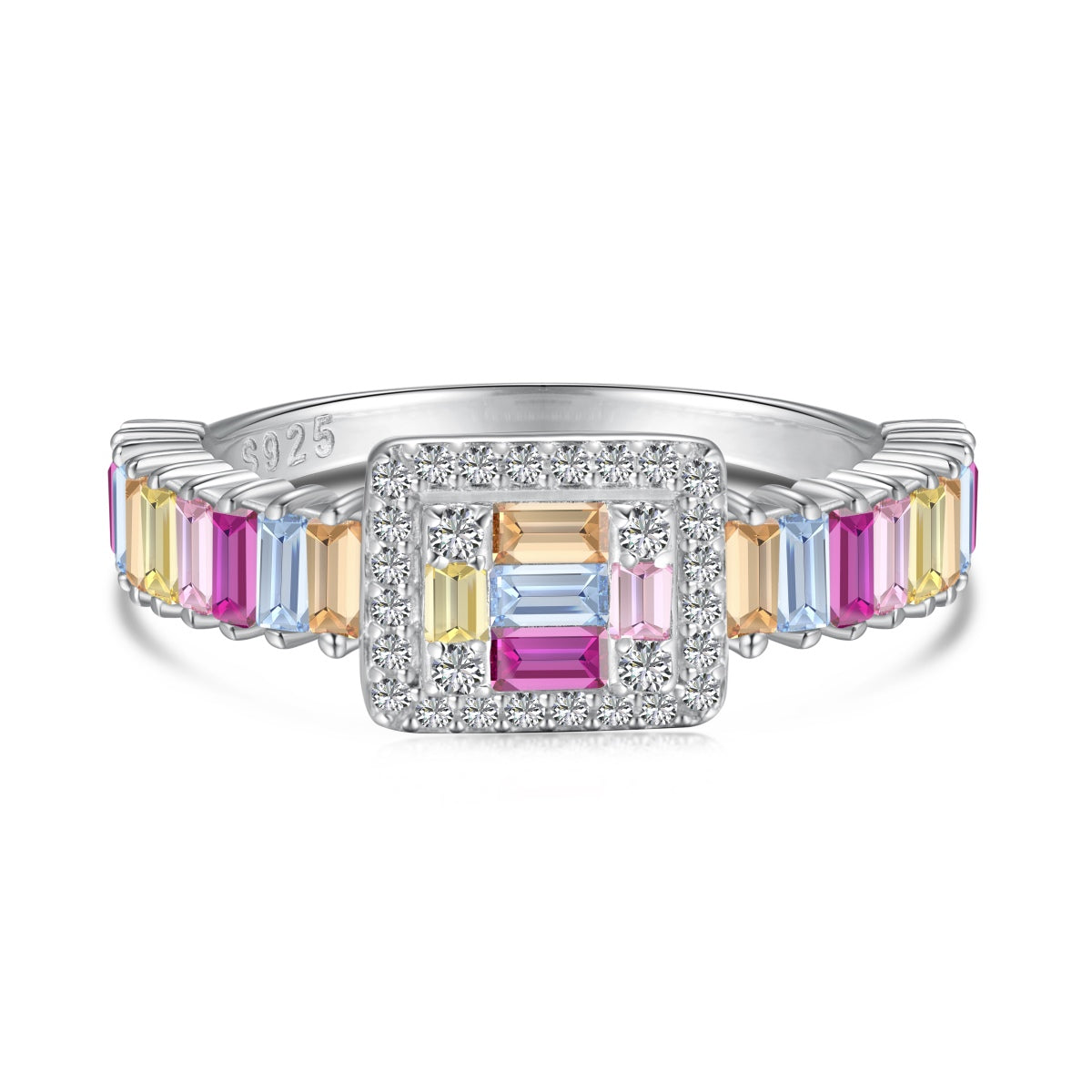 [Hevara Jewelry]Exquisite Colorful Radiant Cut Party Ring