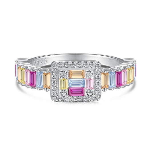 [Hevara Jewelry]Exquisite Colorful Radiant Cut Party Ring