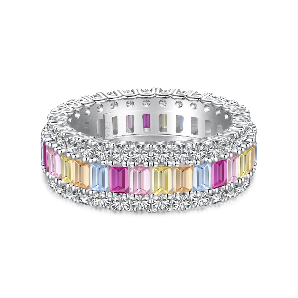 [Hevara Jewelry]Dainty Colorful Radiant Cut Daily Ring
