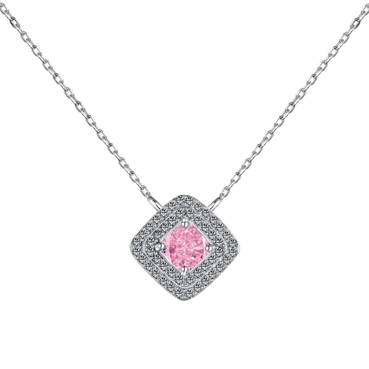 [Hevara Jewelry]Sparkling Asscher Cut Necklace