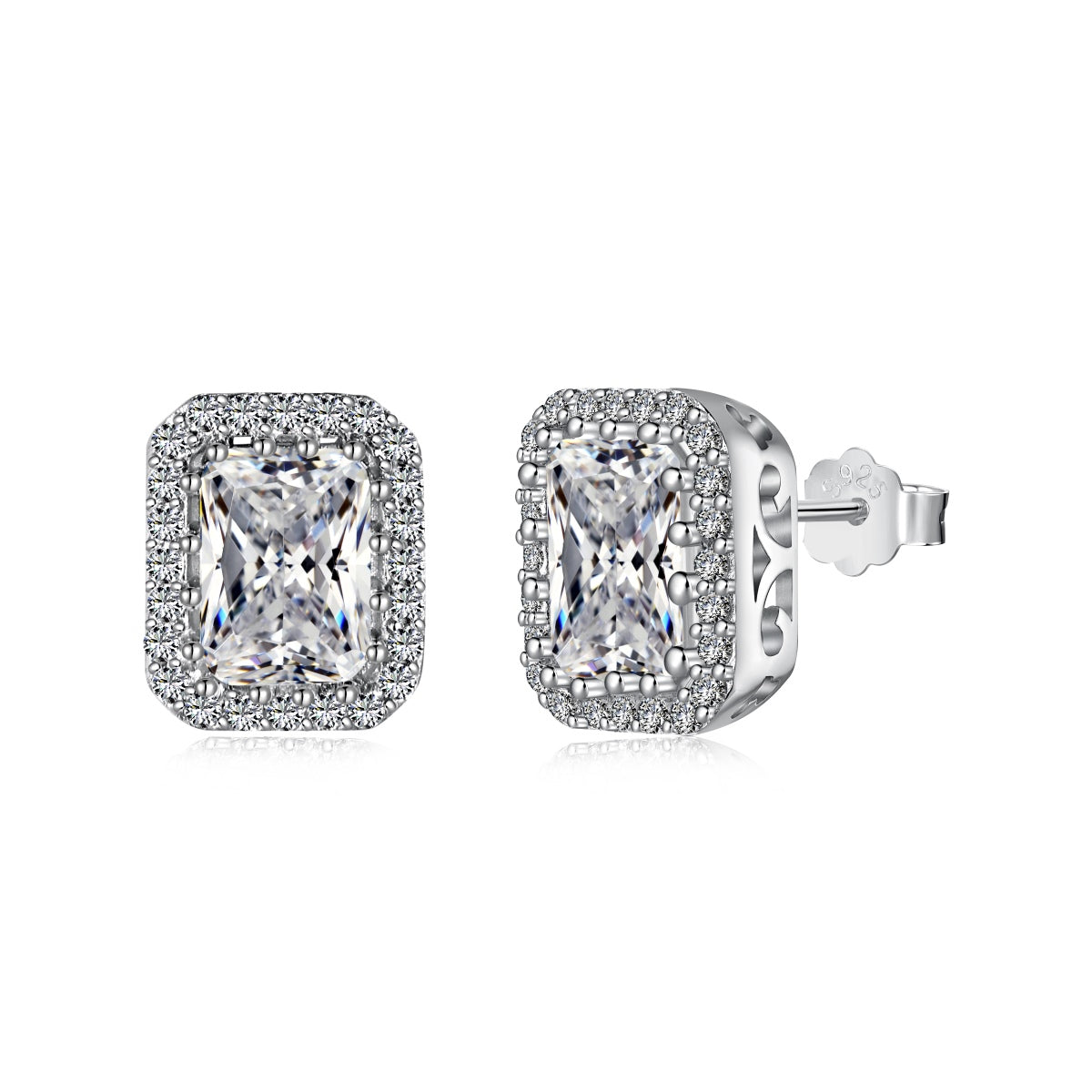 [Hevara Jewelry]1.0 Carat Luxurious Dainty Emerald Cut Daily Earrings