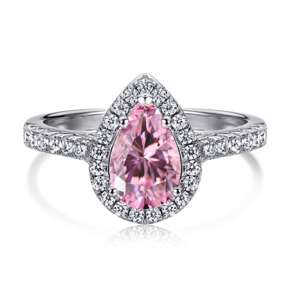[Hevara Jewelry]1.0 Carat Luxurious Resplendent Water Drop Shape Wedding Ring