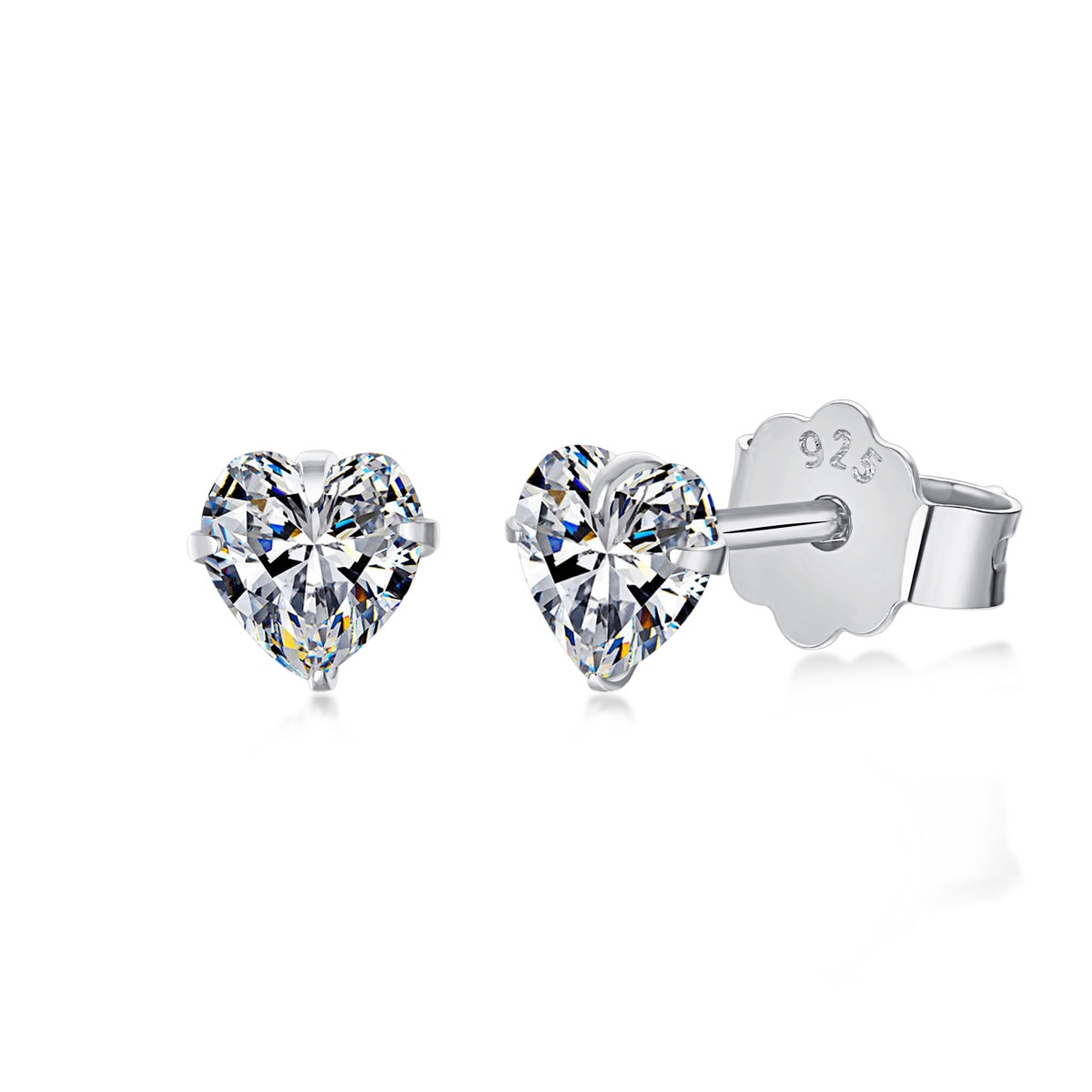 [Hevara Jewelry]Sparkling Heart Shaped Simple Earrings