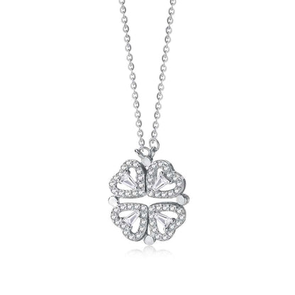 [Hevara Jewelry]Ornate Heart Cut Flower Shape Necklace