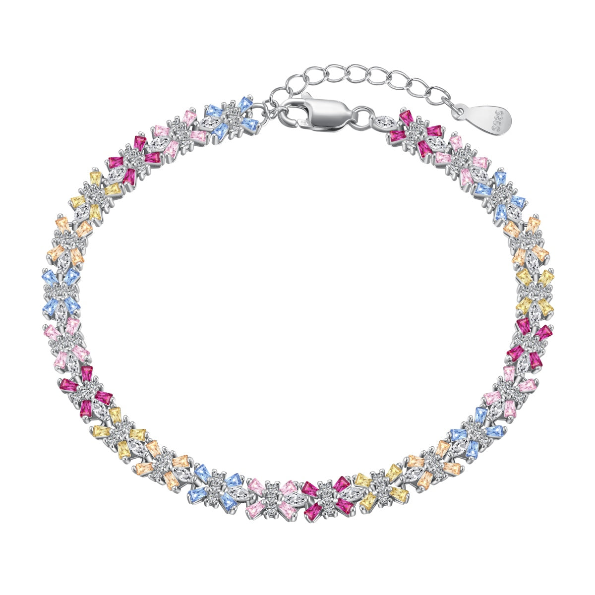 [Hevara Jewelry]Radiant Colorful Emerald Cut Party Bracelet
