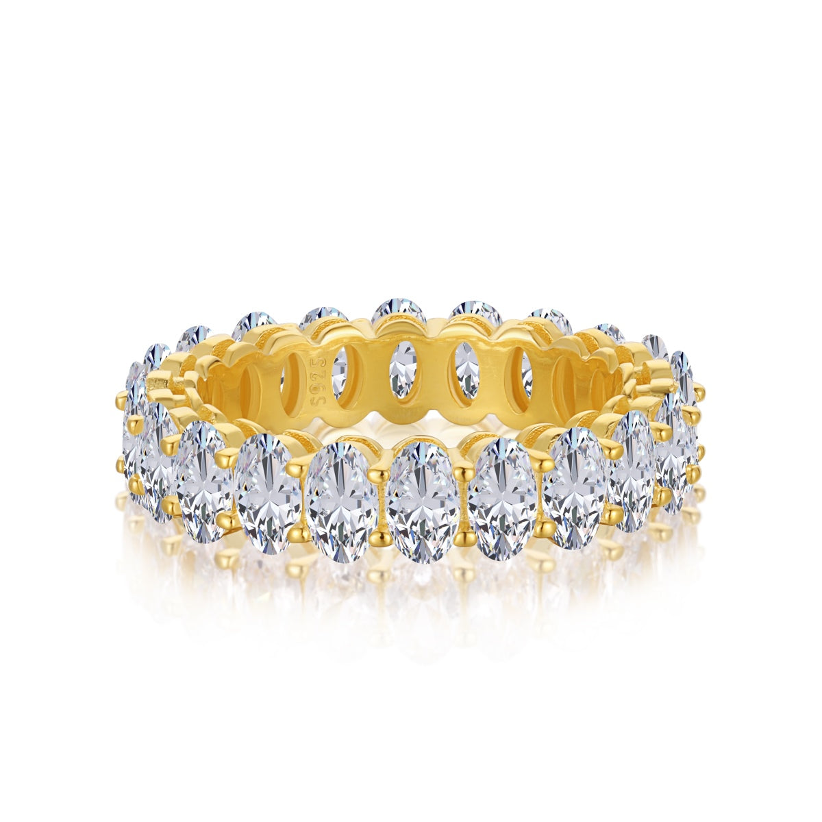 [Hevara Jewelry]Ornate Oval Cut Tennis Ring