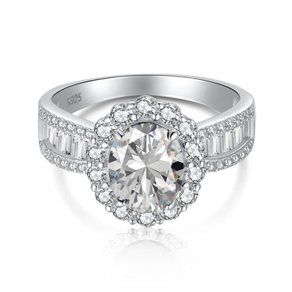 [Hevara Jewelry]1.5 Carat Dazzling Charming Oval Cut Banquet Ring
