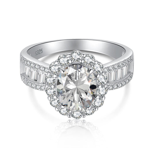 [Hevara Jewelry]1.5 Carat Dazzling Charming Oval Cut Banquet Ring