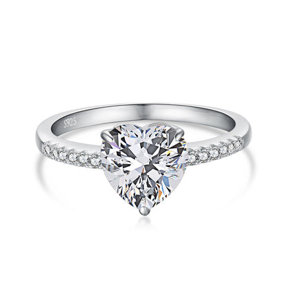 [Hevara Jewelry]2.0 Carat Dazzling Lustrous Heart Cut Lover Ring